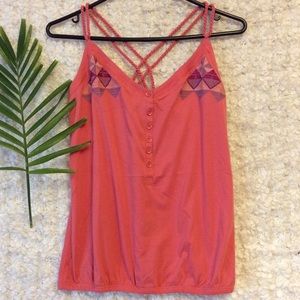 💥3 for $20💥 crossed strap embroidered tank